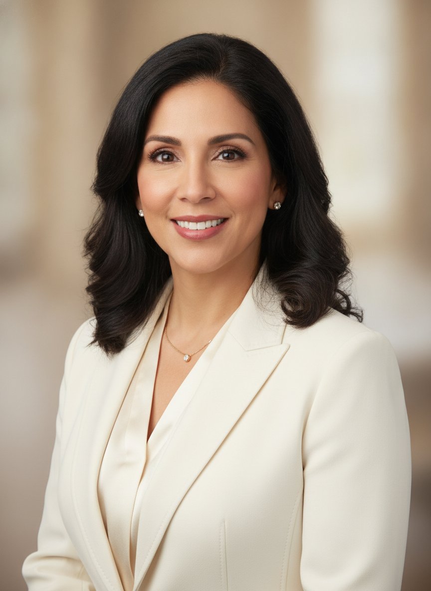 Marisol Vega, Founder and Principal Broker of Haven and Co. Realty, in an ivory blazer